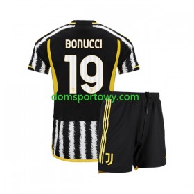 Koszulka Juventus Leonardo Bonucci 19 Dziecięcy Domowe Koszulki Piłkarskie 2023-2024 Krótki Rękaw